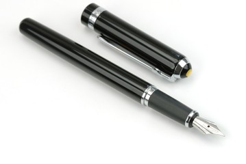 Black Fountain Pen Isolated on White