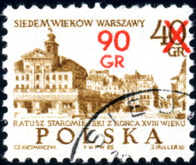 Polska. Siedem Wiekow Warszawy. Timbre postal 1965.