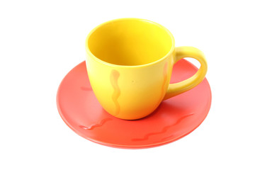 color Cup of coffee on a white background