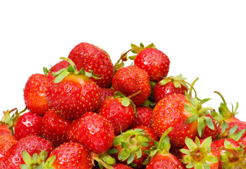 Red strawberries  isolated on the white background