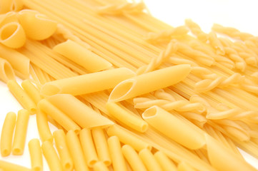 various shapes of pasta background