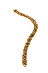 Golden chain isolated on the white background