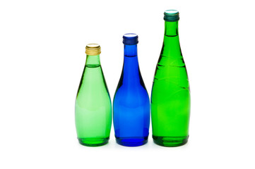 Bottles of water isolated on the white