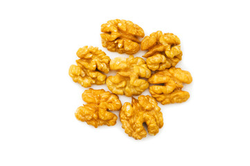 Fresh walnut nuts isolated on the white