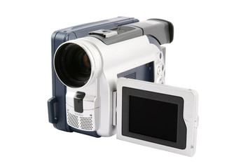 Digital camcorder isolated on white background