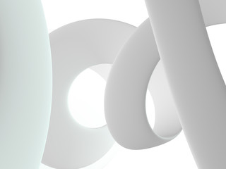 fantastic white abstract background with helix