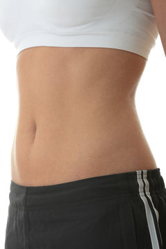 Midsection of a physically fit young woman