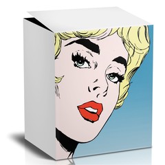 Packaging for sale of articles with the face of a  woman