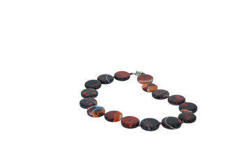 Beads made of agate isolated on white background