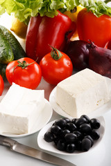 fresh vegetables with cottage cheese