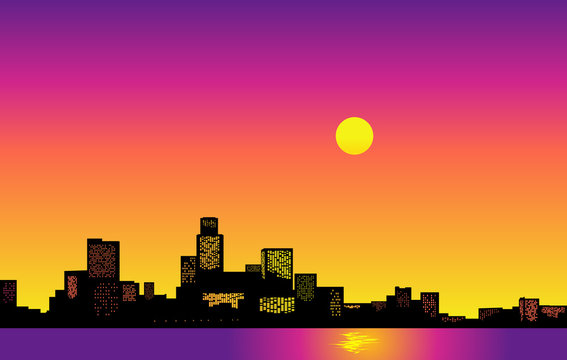 Big City Skyline. Vector Illustration