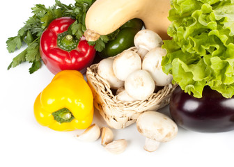 Still-life with fresh vegetables