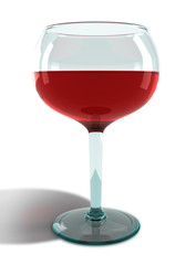 Glass with red wine