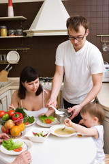 Family in the kitchen