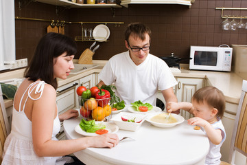Family in the kitchen