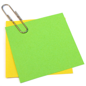 trombone sur double post-its en papier recycl&eacute;
