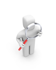 People and magnify glass