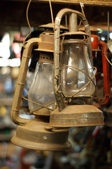 Fototapeta na wymiar Antique kerosene lanterns