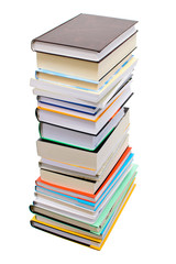 Pile of books isolated on white background