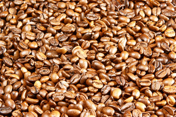 Close up of the aromatic coffee beans