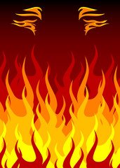 Fire background and banners