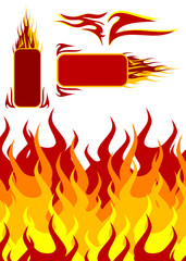 Fire background and banners