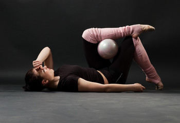 tired gymnast with ball