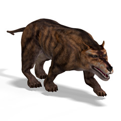 Obraz premium Dangerous dinosaur Andrewsarchus With Clipping Path over white