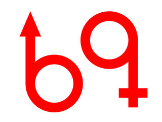 Red symbols on a white background