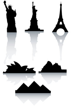 Illustration of world's monuments