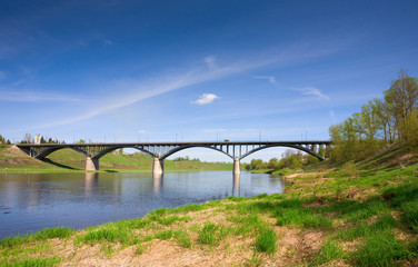 Obraz premium road bridge. Images done in Russia, near the town of Rzhev