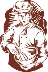 Chef holding a mixing bowl