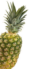 Pineapple isolated over white with space for text.