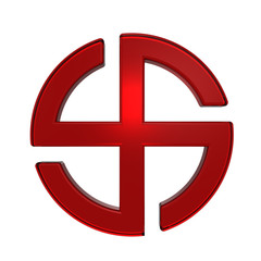 Fototapeta premium Ruby sun cross symbol isolated on the white.