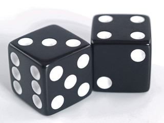 Black Dice White Colored Dots