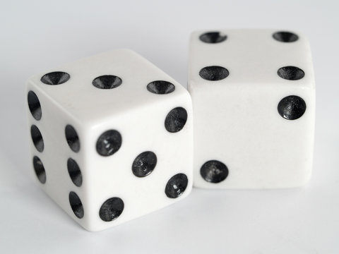 White Dice Black Colored Dots