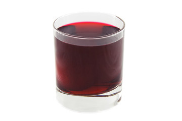 Alone glass with colour cocktail isolated over white background