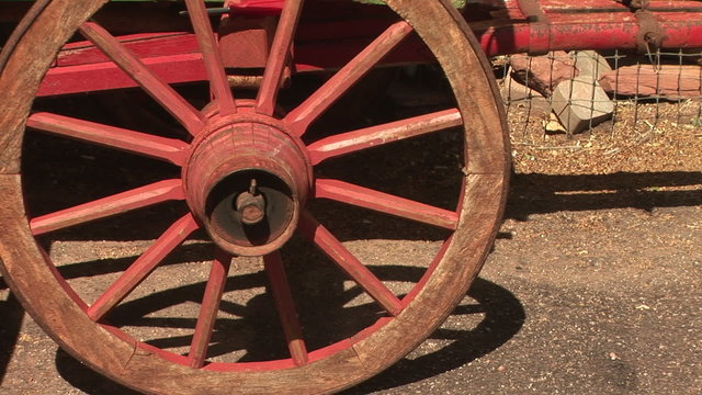 Old Red Wagon Wheel
