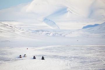 Fotobehang Arctica Snowmobile in Svalbard