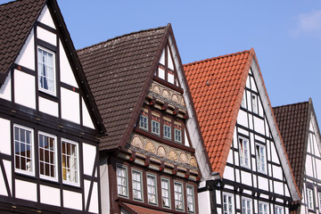 Fototapeta premium Fachwerhäuser am Marktplatz in Rinteln