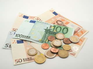 Geld scheine und Münzen