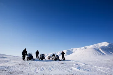 Fototapete Nördlicher Polarkreis Motorschlitten-Abenteuer