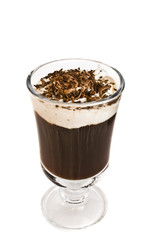 coffee in glass on a white background