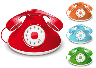 Retro Telephone Illustration (Global Swatches Included)