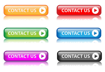 "Contact Us" buttons (various colours with reflection)