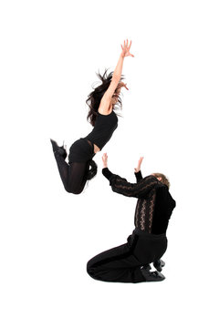 dancer in action isolated on white