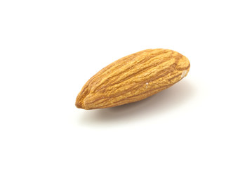 Single Almond Closeup on White