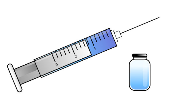 medical syringe and ampoule containing medicine