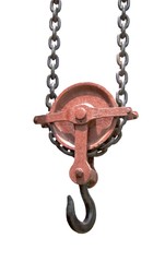 Chain pulley arrangement of a crane