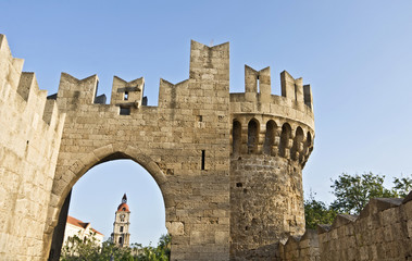 Obraz premium St John knights castle at Rhodes island in Greece